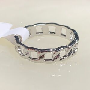 NWT Silver Tone Chain Link Style Ring 7.5